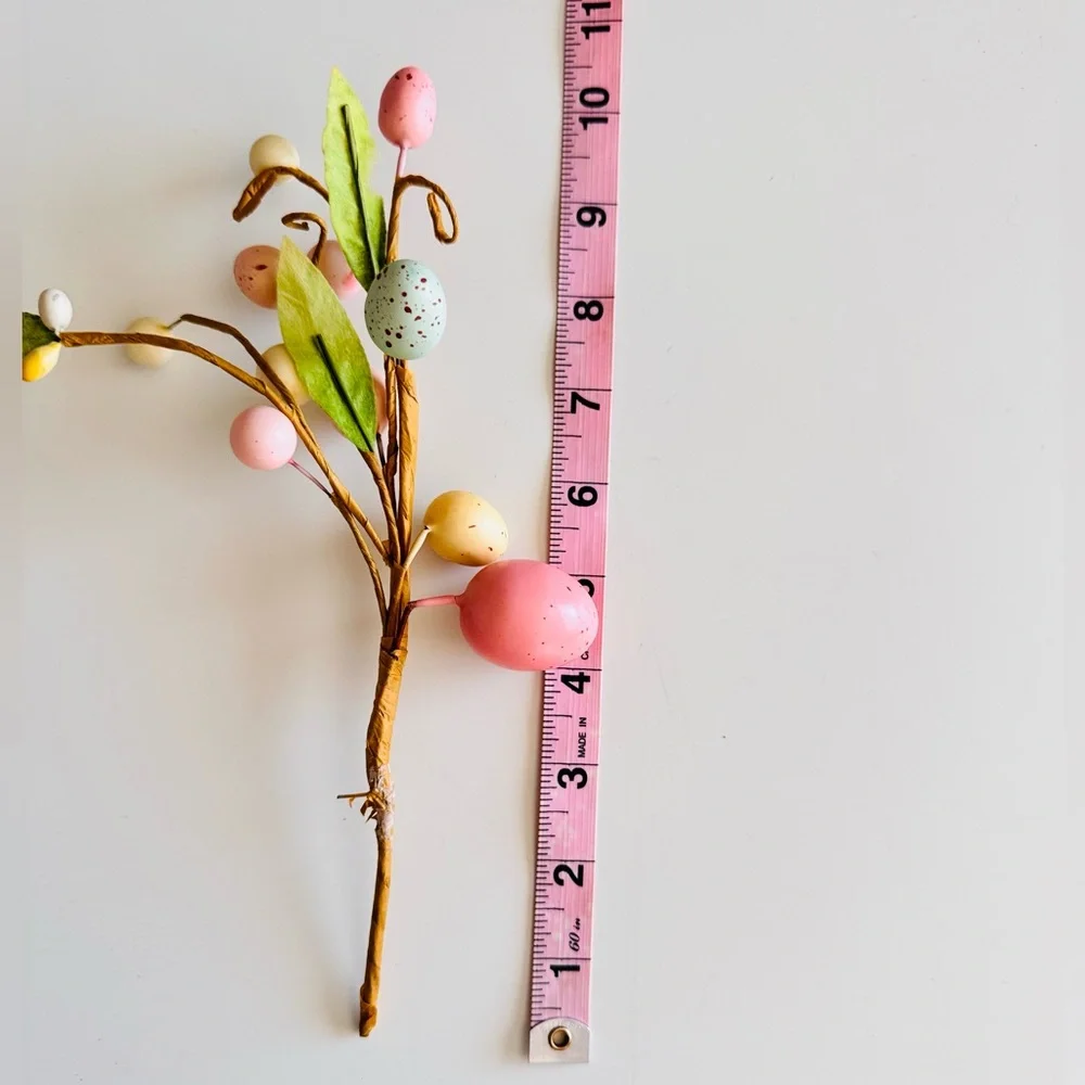 Pastel Easter Egg Floral Pick Green Leaves Stem Spring Eggs Arrangement